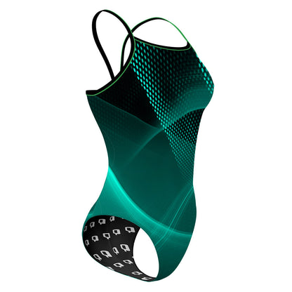 Green Matrix - Sunback Tank Swimsuit