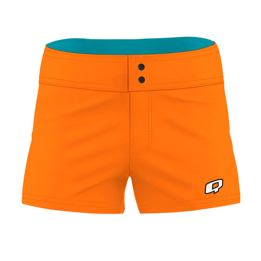 Orange Solid Color - Women Board Shorts