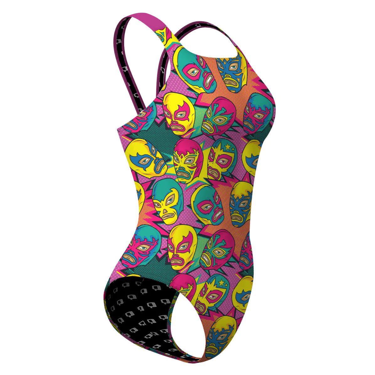 Comic Wrestling Masks - Classic Strap Swimsuit
