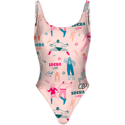 Wrestling Drawings - High Hip One Piece Swimsuit