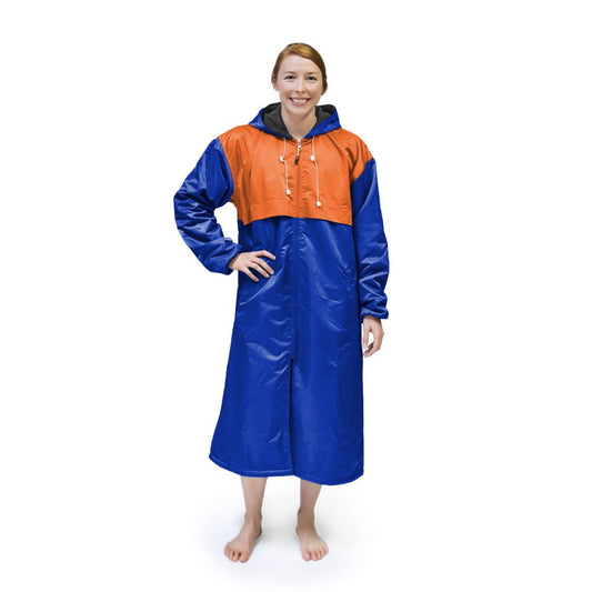 Q Royal & Orange Solid Parka