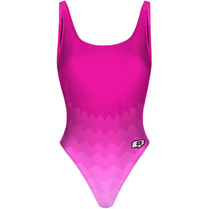 Pink Waves - High Hip One Piece Swimsuit
