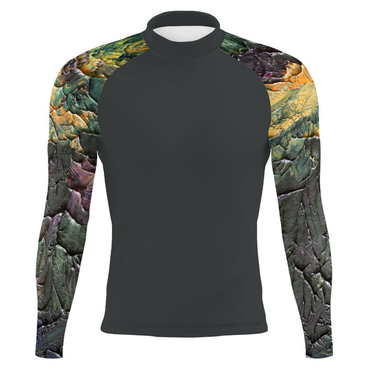 Green Splatter - Men's Surf UPF50+ Long Sleeve Rash Guard