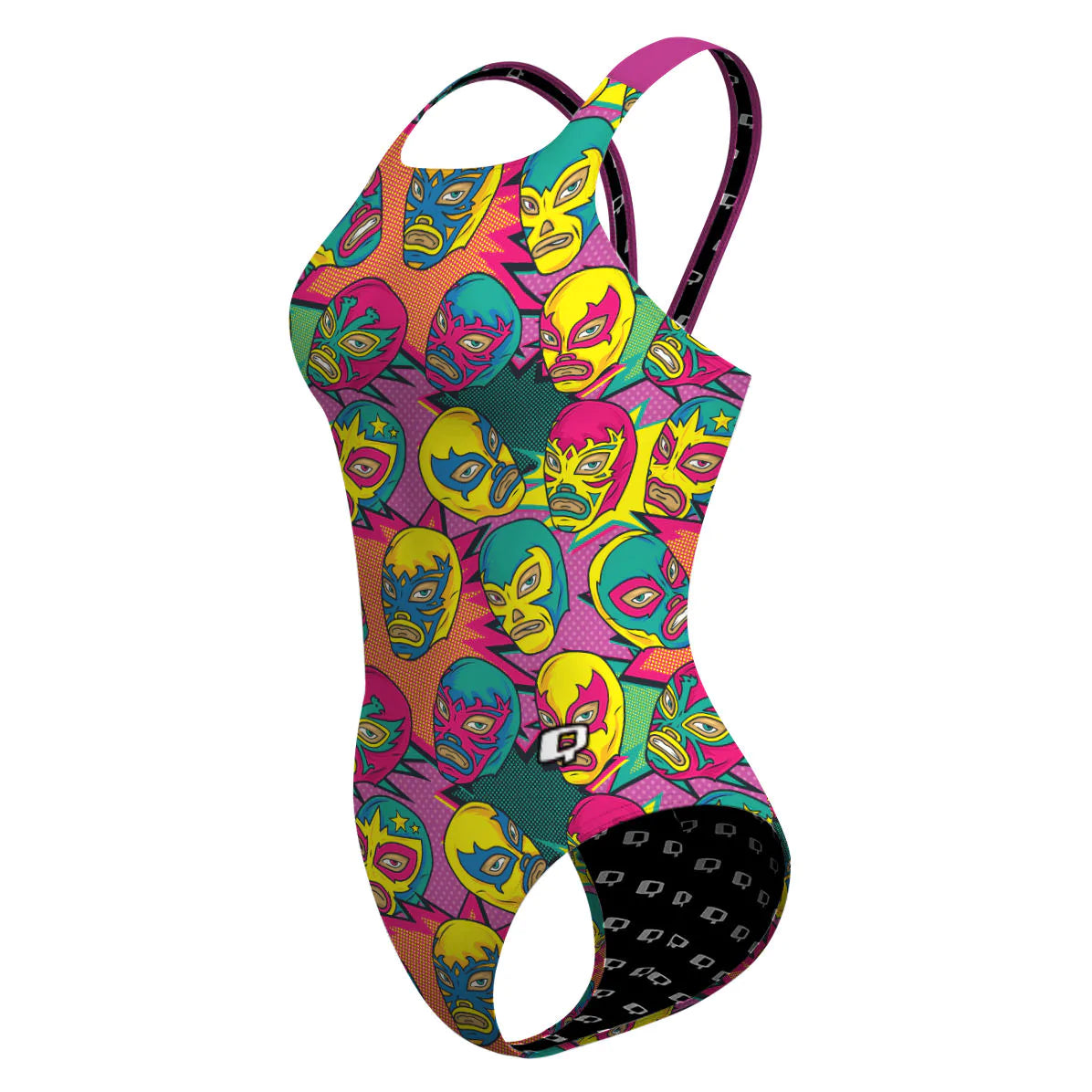 Comic Wrestling Masks - Classic Strap Swimsuit