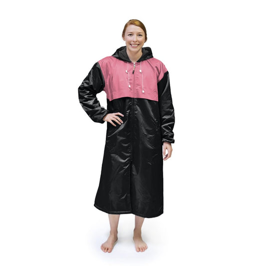 Black & Pink Solid Parka