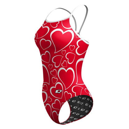 Double Hearted Skinny Strap Swimsuit